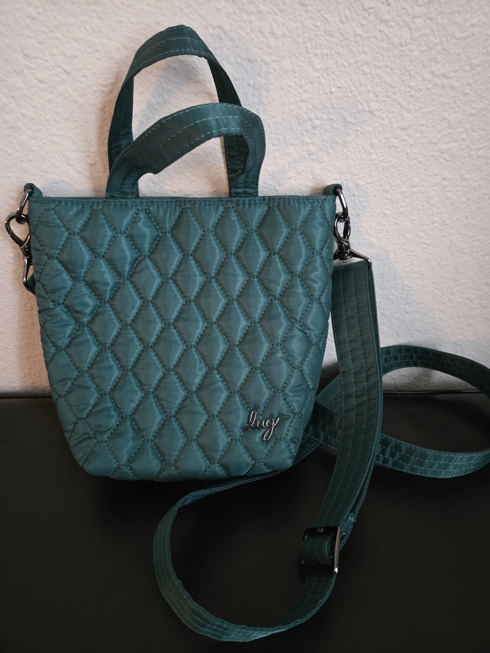 lug Quilted Crossbody in Teal